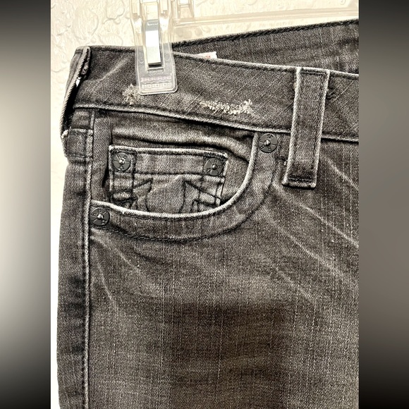 NWT True Religion Womens Sz 29 Designer Petite Denim Skinny Jeans Black Short - Picture 4 of 12